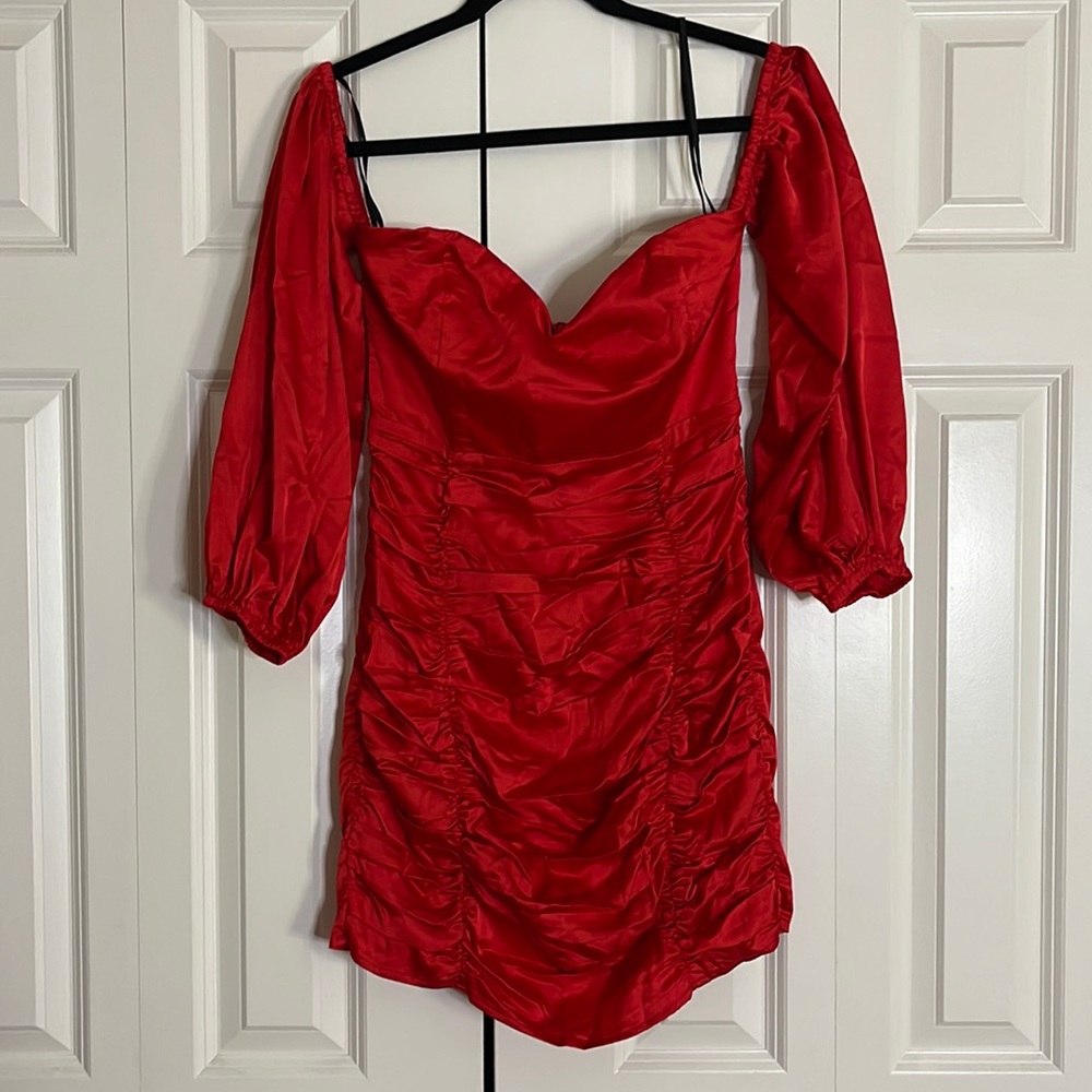Hello molly red off the shoulder dress